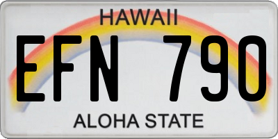 HI license plate EFN790