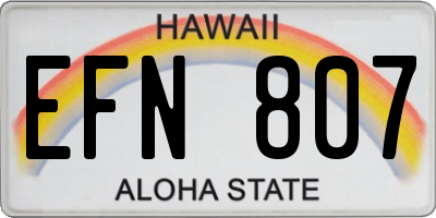 HI license plate EFN807