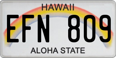 HI license plate EFN809