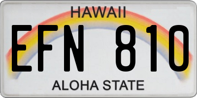 HI license plate EFN810