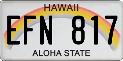 HI license plate EFN817