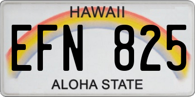 HI license plate EFN825