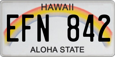 HI license plate EFN842