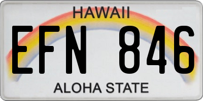 HI license plate EFN846