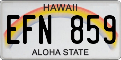 HI license plate EFN859
