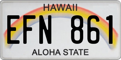 HI license plate EFN861