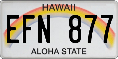 HI license plate EFN877