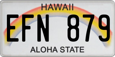 HI license plate EFN879