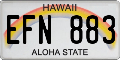 HI license plate EFN883