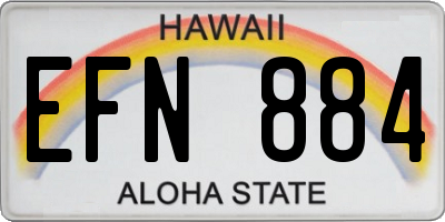 HI license plate EFN884