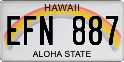 HI license plate EFN887