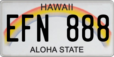 HI license plate EFN888