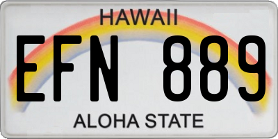 HI license plate EFN889