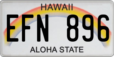HI license plate EFN896