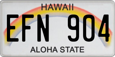 HI license plate EFN904