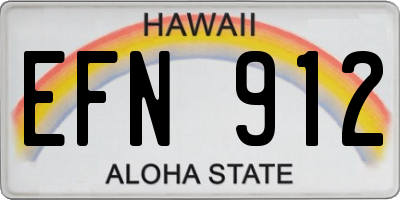 HI license plate EFN912