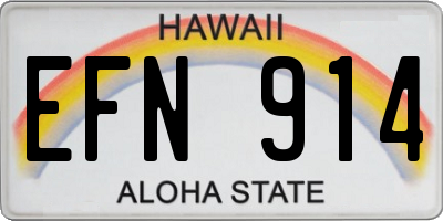 HI license plate EFN914