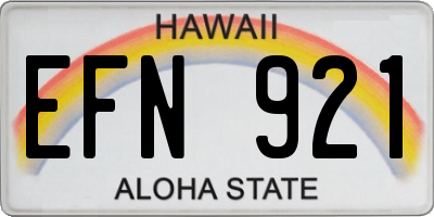 HI license plate EFN921
