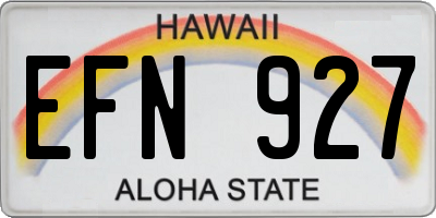 HI license plate EFN927