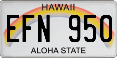 HI license plate EFN950