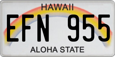 HI license plate EFN955