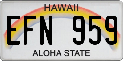 HI license plate EFN959