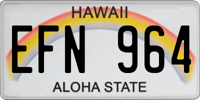 HI license plate EFN964