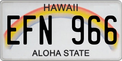 HI license plate EFN966