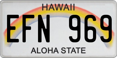 HI license plate EFN969