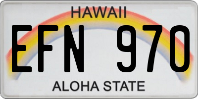 HI license plate EFN970