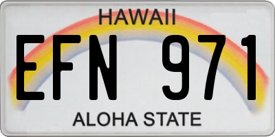 HI license plate EFN971