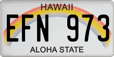 HI license plate EFN973