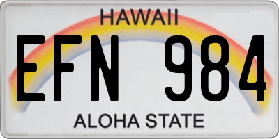 HI license plate EFN984