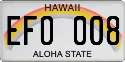 HI license plate EFO008