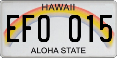 HI license plate EFO015