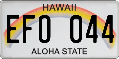 HI license plate EFO044