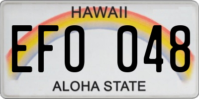 HI license plate EFO048