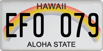 HI license plate EFO079