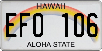 HI license plate EFO106