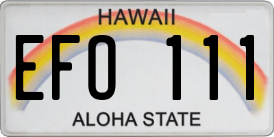 HI license plate EFO111