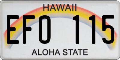 HI license plate EFO115