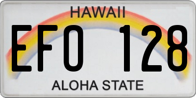 HI license plate EFO128