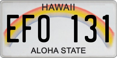 HI license plate EFO131