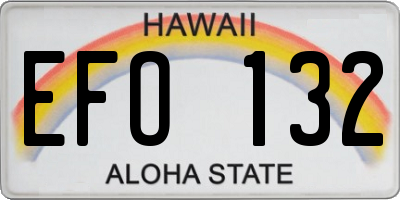 HI license plate EFO132