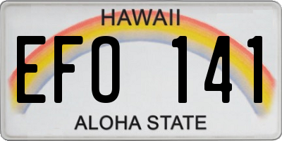 HI license plate EFO141