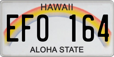 HI license plate EFO164