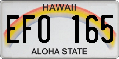 HI license plate EFO165
