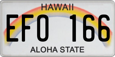 HI license plate EFO166