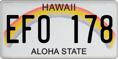 HI license plate EFO178