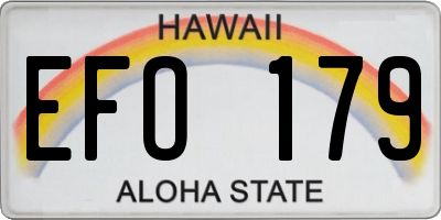 HI license plate EFO179